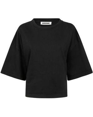 DARKPARK Doyle Cropped Draped Short Sleeve Tee - Black