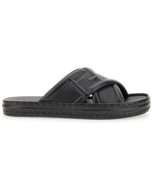 Fendi Leather Sandal - Black