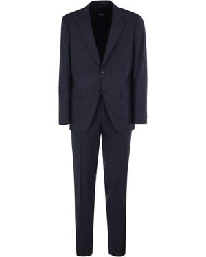 BOSS Stretch Virgin Wool Suit - Blue