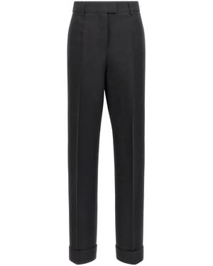 Ferragamo Stretched Pleated Pants - Black