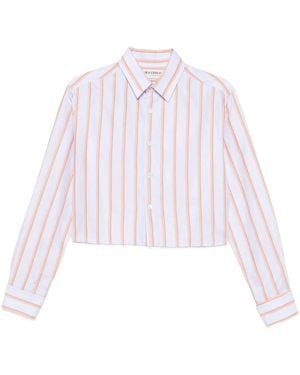 JW Anderson Striped Cropped Shirt - White