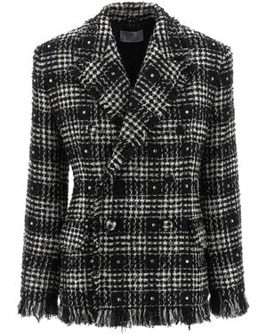 GIUSEPPE DI MORABITO Tweed And Rhinestone Blazer - Black