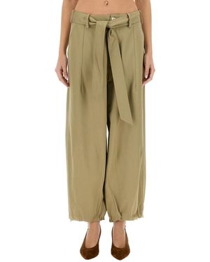 Alysi Belted Pants - Green