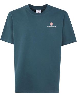 CASABLANCA Logo-Print T-Shirt - Blue
