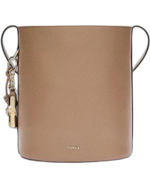 Furla Roxie" Ares Leather Small Bucket Bag - Brown