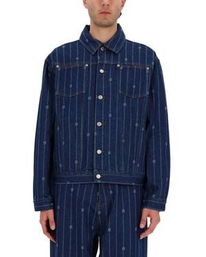 Drole de Monsieur "Denim Monogramme" Jacket - Blue
