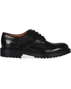 Doucal's Leather Laced Shoes - Black