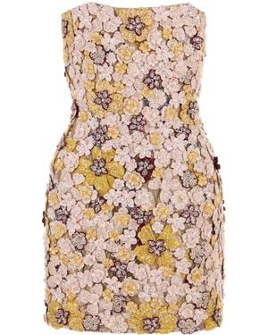 Costarellos Embellished Tulle Sirra Mini Dress - Natural