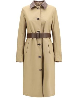 Jacob Cohen Reversible Cotton Gabardine And Cashmere Pied-De-Poule Trench Coat - Natural