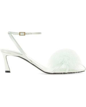 Saint Laurent Embellished Heels - White
