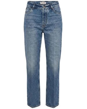 Miu Miu Washed Denim Trousers - Blue