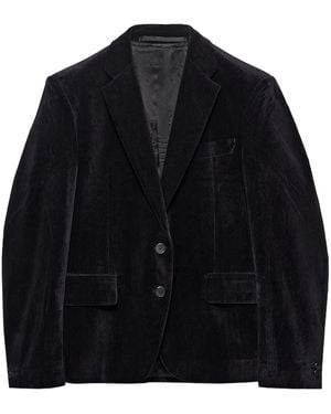 Prada Single-Breasted Velvet Jacket - Blue