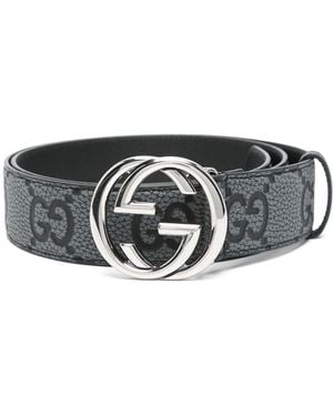 Gucci Gg Pattern Belt - Black