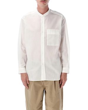 Still By Hand Band Collar Shirt - White