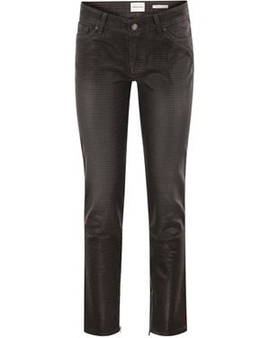 7 For All Mankind Slim Houndstooth Pants - Gray