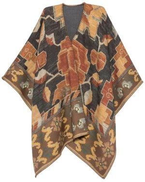 Pierre Louis Mascia Wool Poncho - Brown