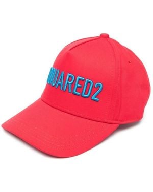 DSquared² Hat With Visor Embroidered Logo - Pink