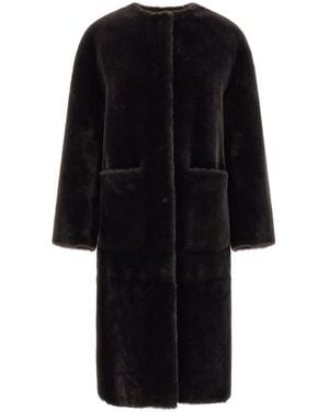 Blancha Long Fur Coat - Black
