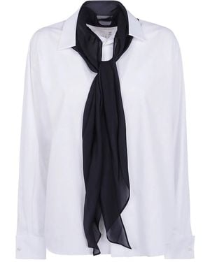 Sacai Cotton Poplin Scarf Shirt - Blue