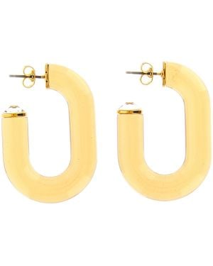 Rabanne 'Bo Resine' Earrings With Crystal Detail - Metallic