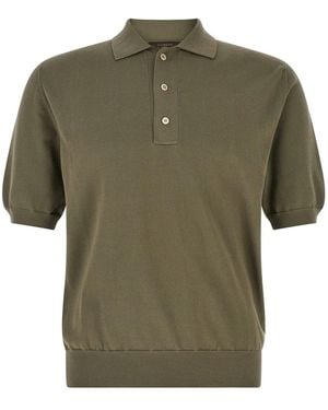 Zanone Cotton Knit Polo Shirt - Green