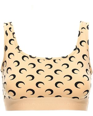 Marine Serre Moon Recycled Jersey Sports Bra - Metallic