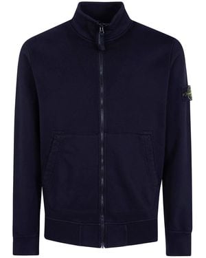 Stone Island Zip Up Classic Cardigan - Blue