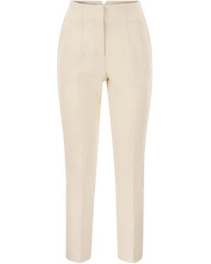 Peserico Slim-Fit Stretch Trousers - Natural