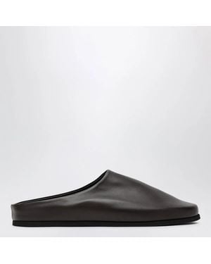 Dear Frances Espresso Leather Vico Mules - Black