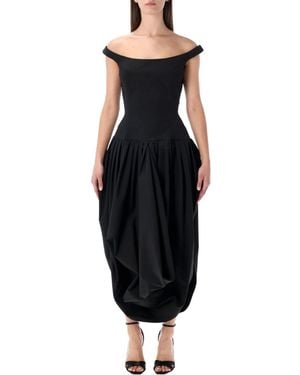 Magda Butrym Draped Off-Shoulder Gown - Black