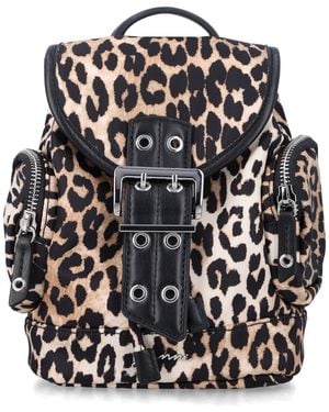 Ganni Leopard Nano Backpack - Gray