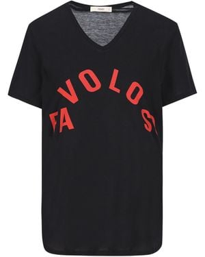 Fendi X Mirella Bentivoglio Archive Favoloso Slogan-Print T-Shirt - Black