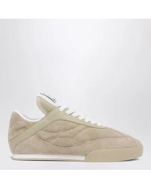 Chloé Kick Pale Khaki Suede Sneakers - Natural