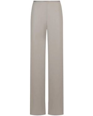 Emporio Armani Cady Texture Palazzo Pants - Gray