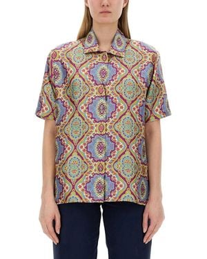 Etro Printed Silk Shirt - Red