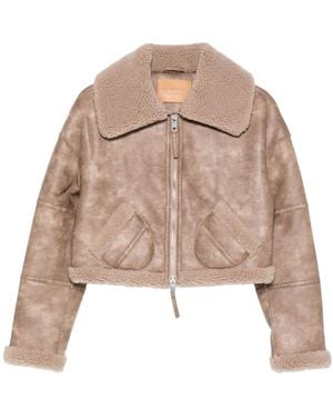 Jakke Aviator Cropped Jacket - Natural