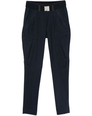 High Belted Cargo Trousers - Blue