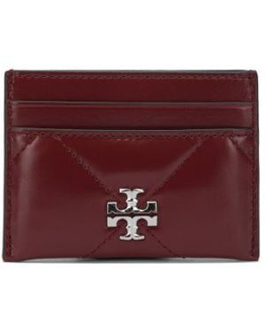 Tory Burch Bordeaux Cow Leather Card Holder - Purple