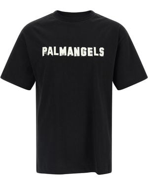 Palm Angels Logo Print T-Shirt - Black