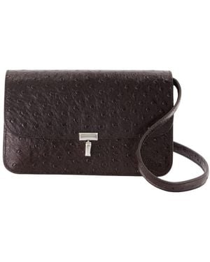 TOTEME T-Lock Ostrich Crossbody - Brown
