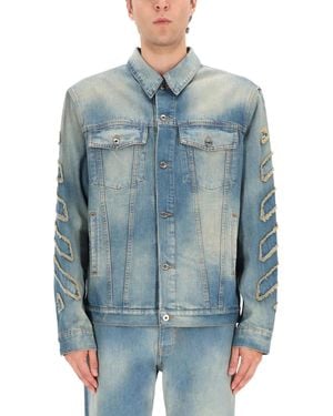 Off-White c/o Virgil Abloh "Diag Raw Patch" Jacket - Blue