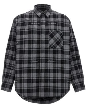 Off-White c/o Virgil Abloh 'Check Flannel Padded' Jacket - Gray
