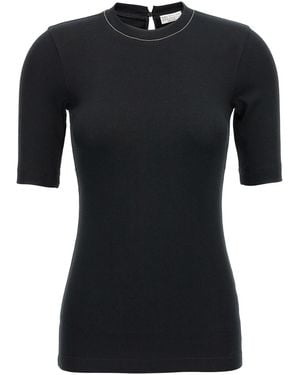 Brunello Cucinelli Monile Ribbed T-Shirt - Black