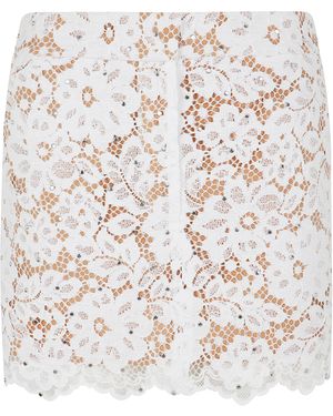 MICHAEL Michael Kors Floral Lace Mini Skirt - White