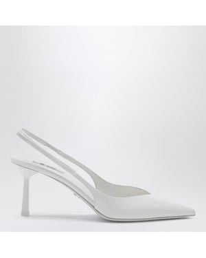 Prada Leather Slingback Pumps - White