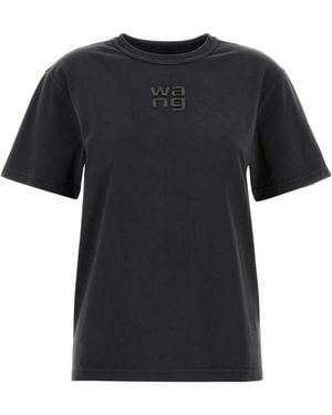T By Alexander Wang Classic Tee With Logo Embellishment - Black
