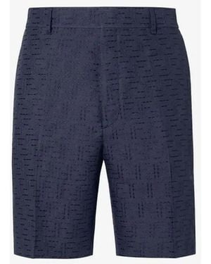 Fendi Short Linen Ff Allover - Blue