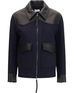 P.A.R.O.S.H. Leather Trimmed Jacket - Blue