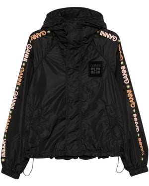 Ganni Polyamide Nylon Jacket - Black
