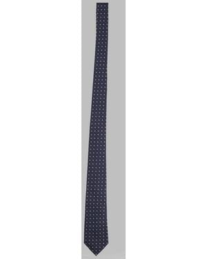 Saint Laurent Jacquard Silk Tie - White